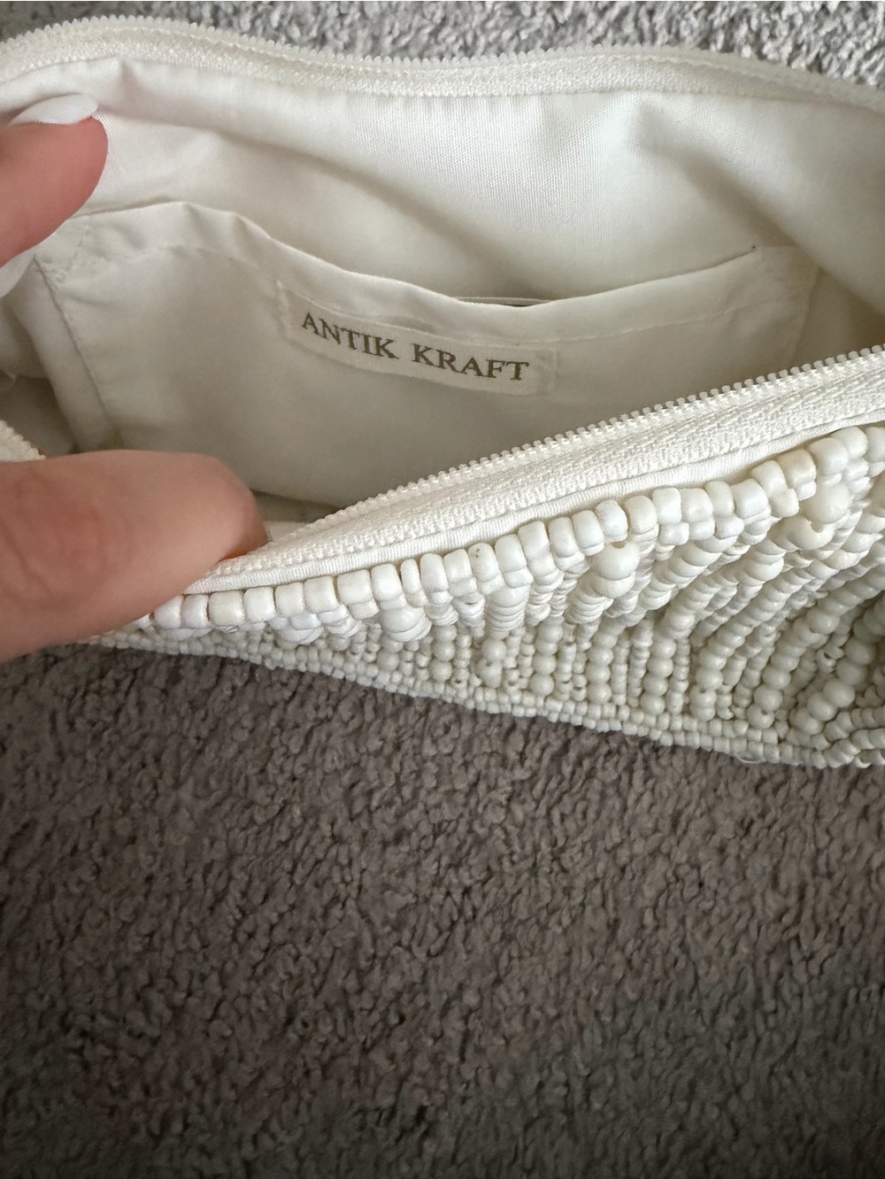 Antik Kraft Cream Beaded Shoulder Bag - Picture 3 of 8